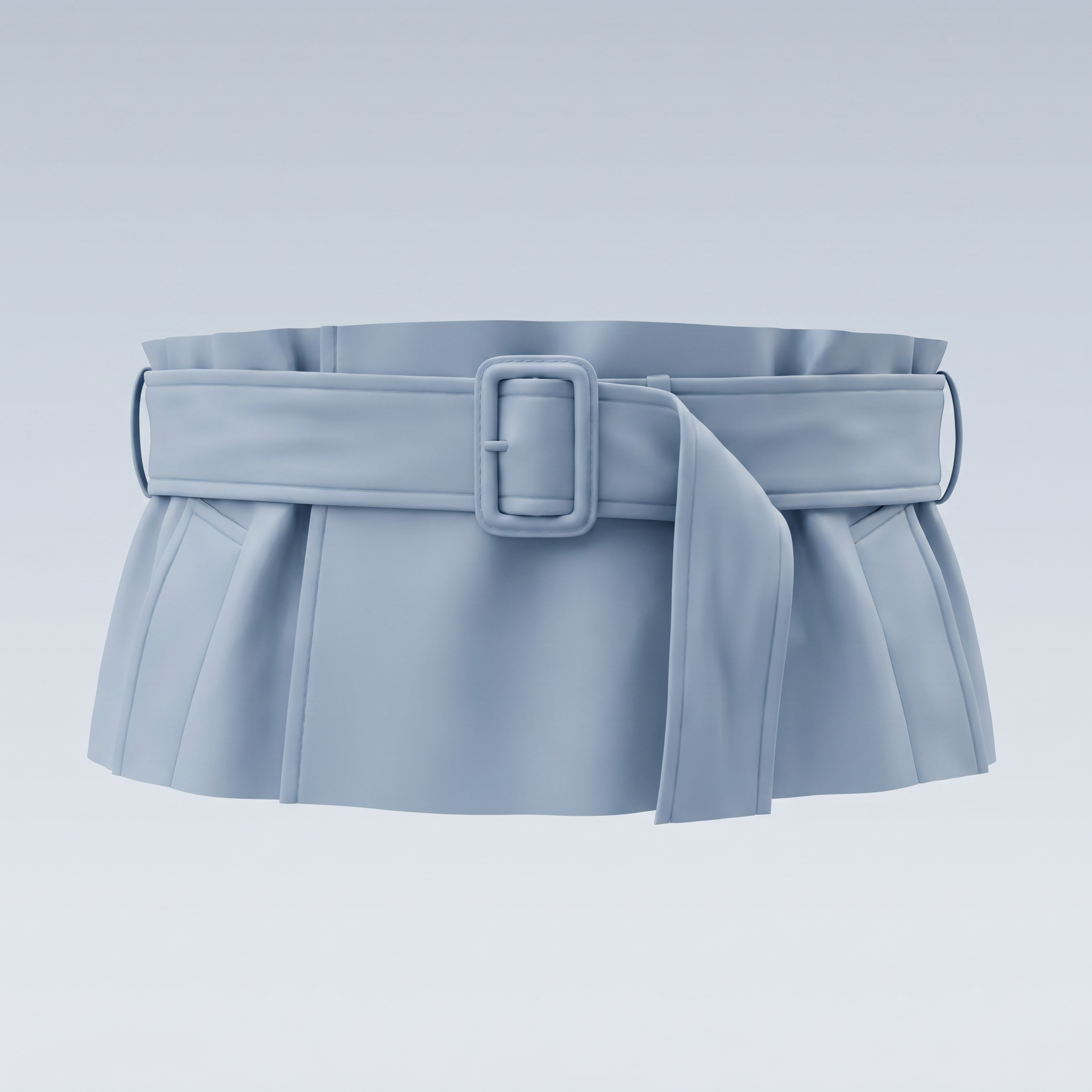 Buckled belt at waist
